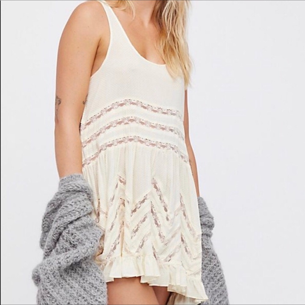 Free People Voile and Lace Trapeze Slip dress
